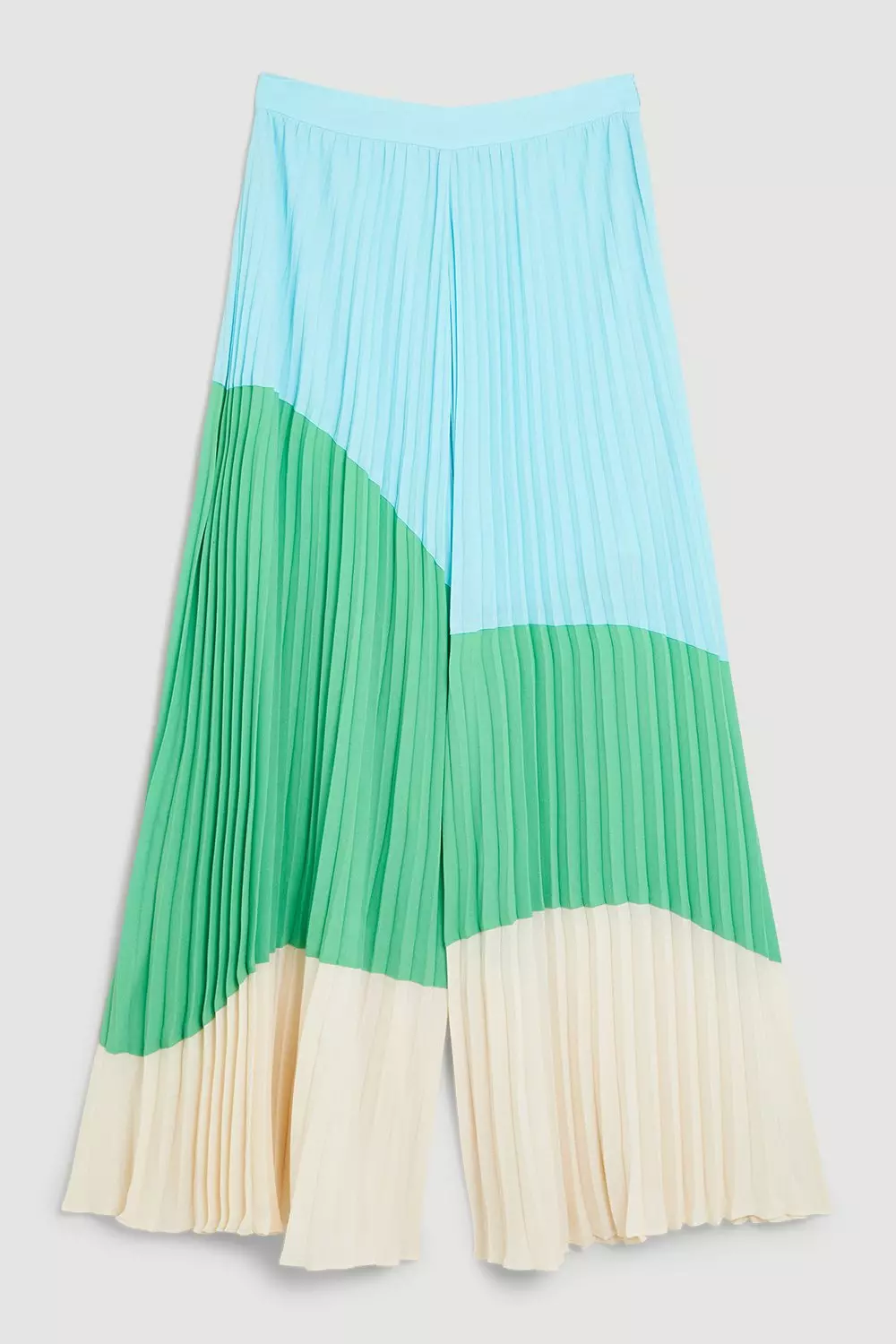 Color Block Pleated Woven Pants | Karen Millen